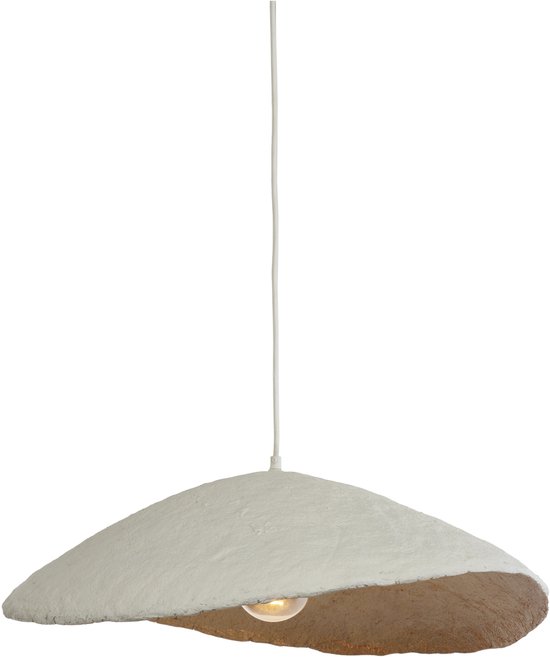Light & Living Lampe à Suspension Lonia - Papier Maché - 71cm - Crème