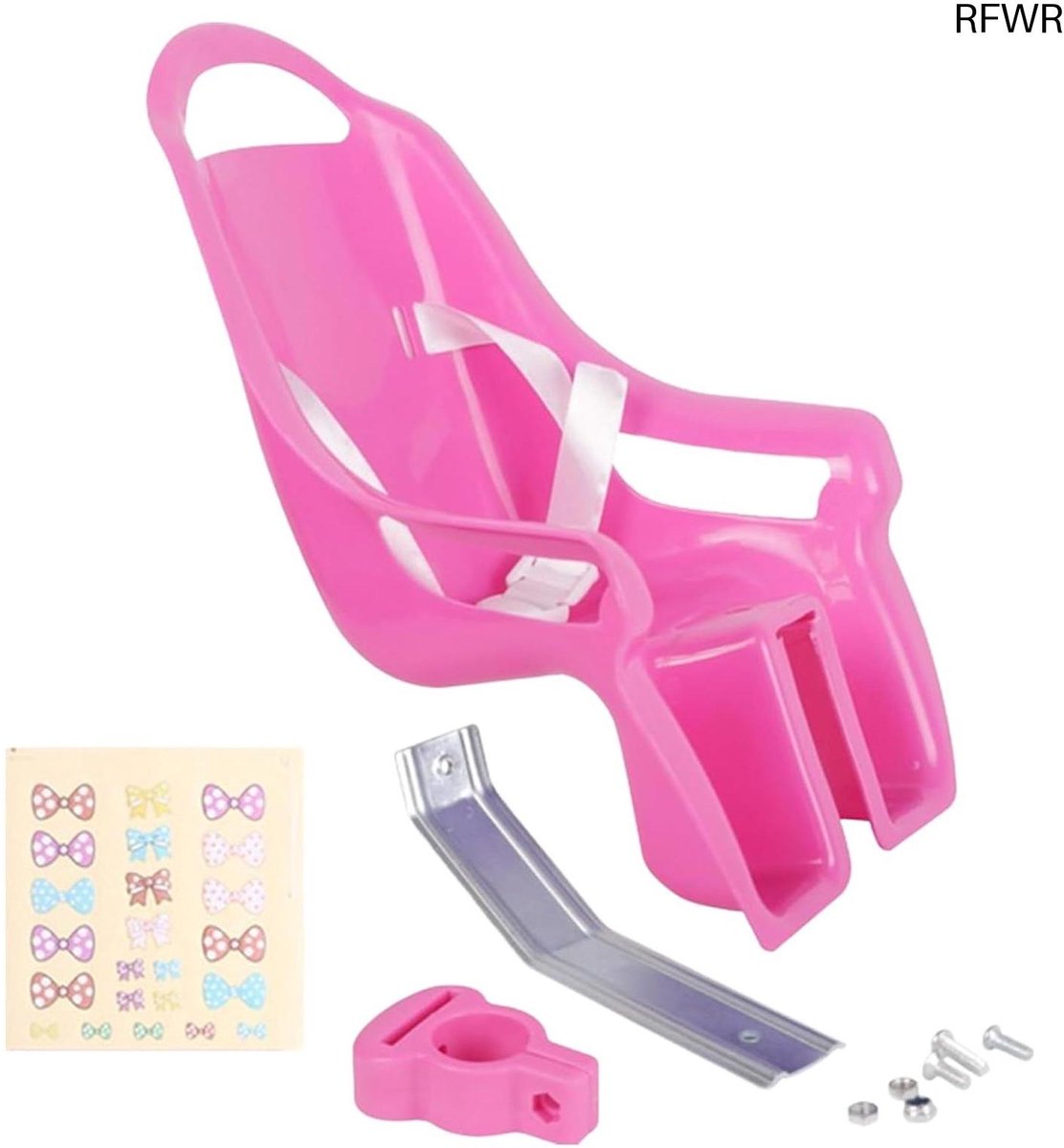 RFWR® Poppenfietszitje voor kleine meisjes - Kinderfietsaccessoire met DIY-stickers