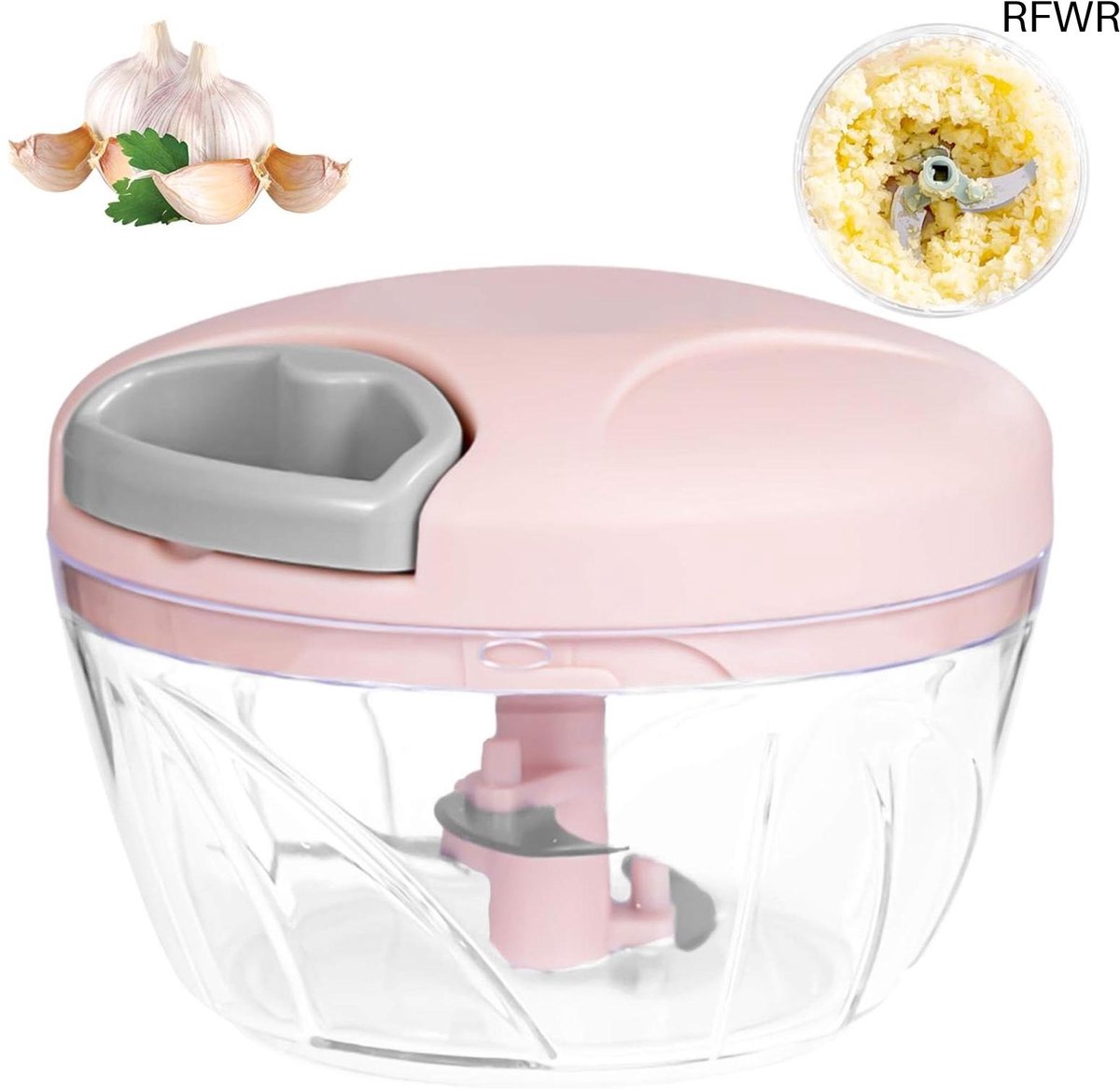 RFWR® Handmatige uienhakmolen 500 ml - Groentesnijder voor veilig en eenvoudig hakken van fruit en groenten