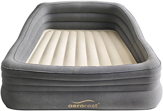 AeroRest Prime Frame 2-persoons luchtbed - Extra lang - 210 cm - Inclusief bijpassend hoeslaken + 2 oogmaskers + reparatiekit - Ideaal luchtbed voor langere personen - 2-in-1 luchtbed van Merkloos — afbeelding 4
