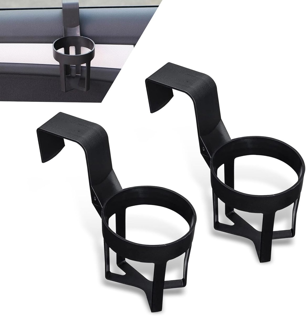 VHV - 2 Pack Car Cup Holder, Waterdicht Duurzaam Draagbaar Ontwerp, Voertuig Cup Opslag Accessoires, Universele Automotive Cup Mount Vervangingen (Zwart)