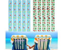 Allecto Plus - Strandstoel Handdoekklemmen - Set van 10 - Zomer Strandvakantie Benodigdheden - Verstelbare Handdoekhouder voor Strandstoelen - Lichtgewicht en Windbestendige Accessoires voor Zwembad- en Cruisestoelen (Fruit design)