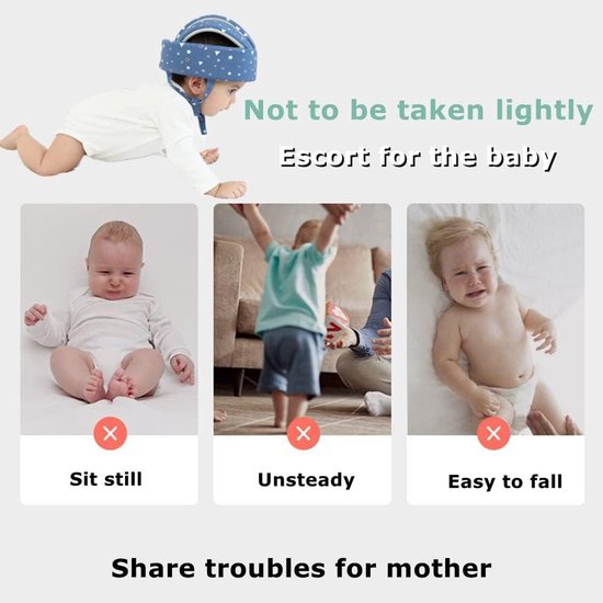 Baby Hoofdkussen - Baby Peuter Helm - Geen Bumps Veiligheid Hoofdkussen Bumper Bonnet Verstelbare Beschermkap Kind Veiligheid Hoofdbeschermer Hoed Voor Rennen Lopen Kruipen