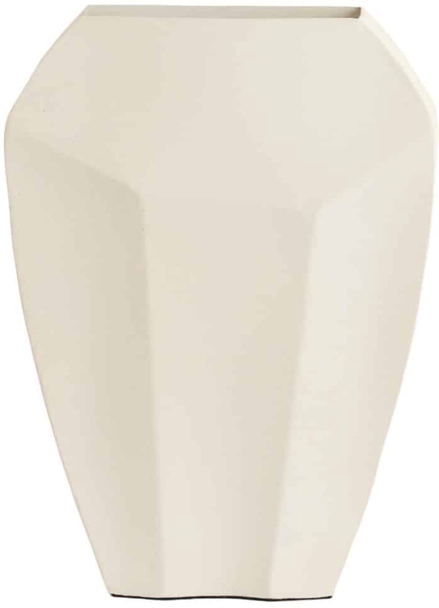 Vaas Cordoba - Wit - 25x11x34cm - Metaal - Modern - Bloemenvaas - Woondecoratie - Decoratieve vaas voor woonkamer of slaapkamer - Moederdag - Moederdag cadeautje - Moederdag cadeau voor mama