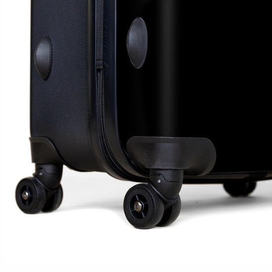 NoBoringSuitcases.com® - Grande valise - Valise de voyage légère - Fond noir avec fleur d'hibiscus verte - Trolley 4 roues - Grand trolley XL - 98 litres de bagages