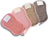 Récureur écologique Fienosa - 4 pièces - Antibactérien - Récureurs - Nettoyage - Double face - Tampon à récurer réutilisable - Tampon à récurer lavable - Écologique et respectueux de l'environnement - Microfibre