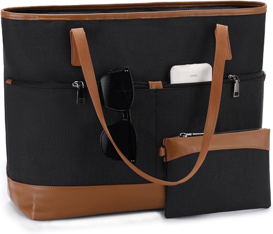 Laptoptas voor vrouwen, Kasgo 15,6 inch waterbestendige draagtas grote