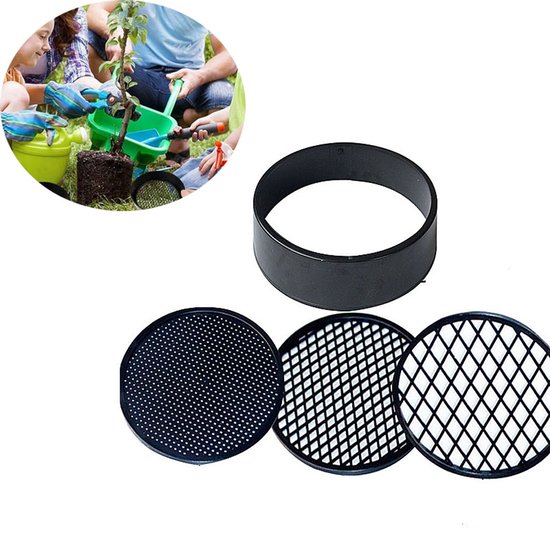Sterico tuinzeef in verschillende maten | Ronde zeef 33cm | Aardezeef voor zaden, aarde, compost, stenen, onkruid, grind | Stapelbaar | Zeer stevig | Met roestbescherming (3mm