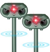 Kattenverjager - 2 Stuks - Ultrasone Muizenverjager - op Zonne Energie - Tegen Ongedierte - Groen - van Faas