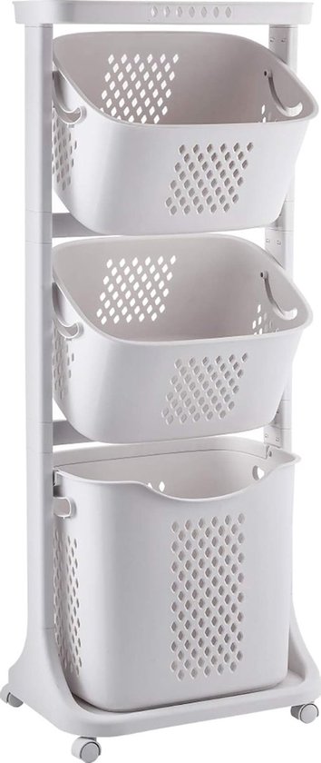Rollende Wasmand Met 3 Compartimenten Aanbieding ⏰ | Voordee Rollende Wasmand Met 3 Compartimenten Aanbieding ⏰ | Voordee