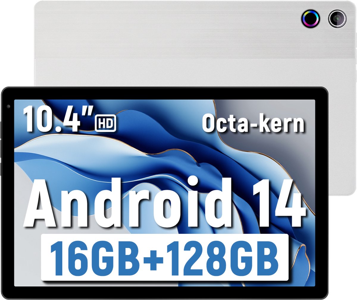 kotsren C12 - Android 14 Tablet - 10.4 inch - 16(3+13)GB RAM/128GB ROM– 5000mAh - Zilver