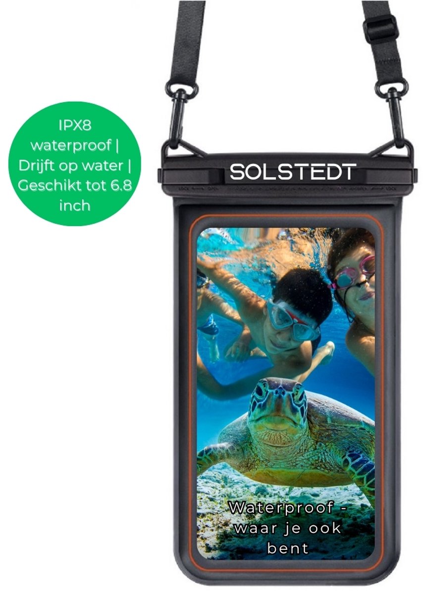 Solstedt VÄSKA Waterdichte Telefoonhoes – IPX8 Waterproof Phone Cover / Drybag – Geschikt voor iPhone, Samsung, Google Pixel & Meer – Drijvend – Zandproof – Outdoor Avontuur