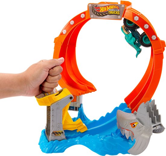 Hot Wheels Monster Trucks SPIRAL SHARK SMASH, Monstertruck & circuitset, 4 jaar, Kunststof, Meerkleurig van Hot Wheels — afbeelding 4