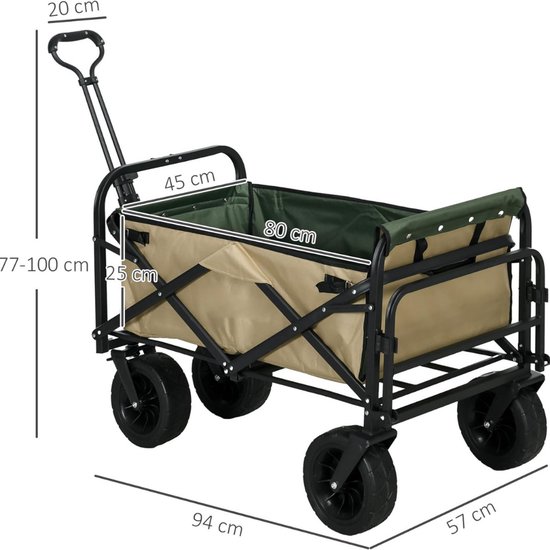 CLGP® Bolderkar Opvouwbaar - Bolderwagen Luchtbanden - Bolderkarren - 100kg Draagvermogen van CLGP — afbeelding 5
