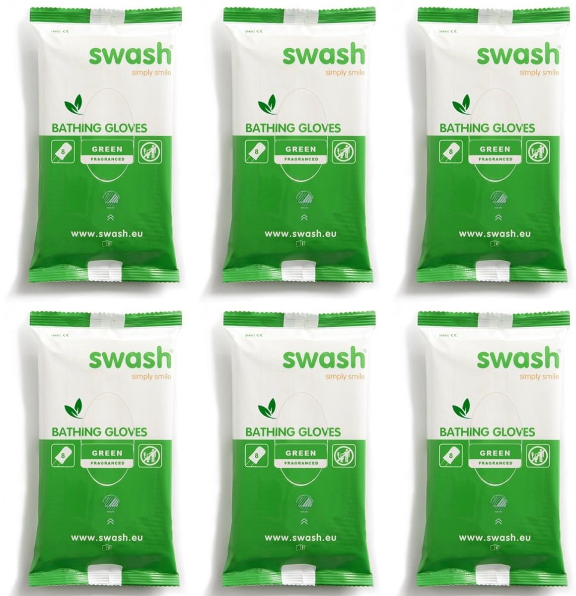 Swash Washandjes Geparfumeerd Groen - 6 x 8 Stuks - Voordeelverpakking