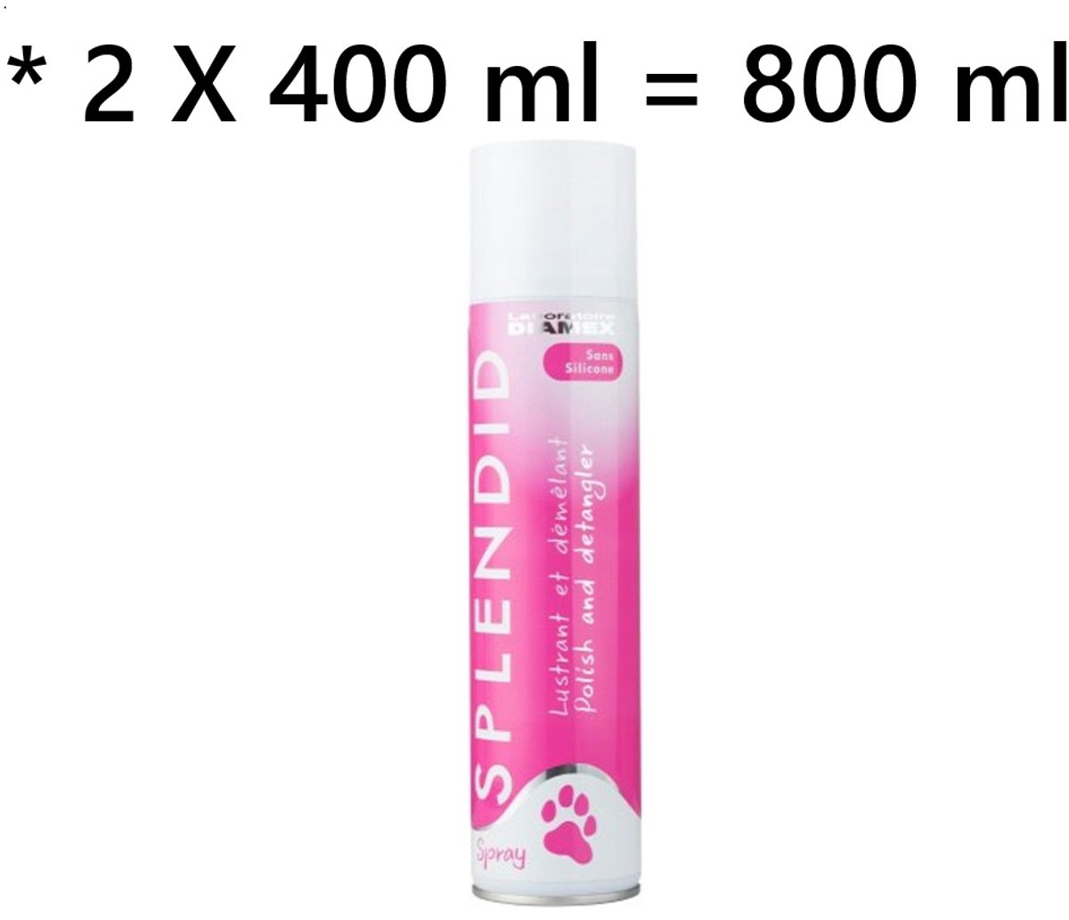 ** 2 x **laboratoire DIAMEX SPLENDID -polish en detangler - zonder siliconen - zeer goed ruikend . 400 ml spray = 800 ml - doet glanzen en ontward