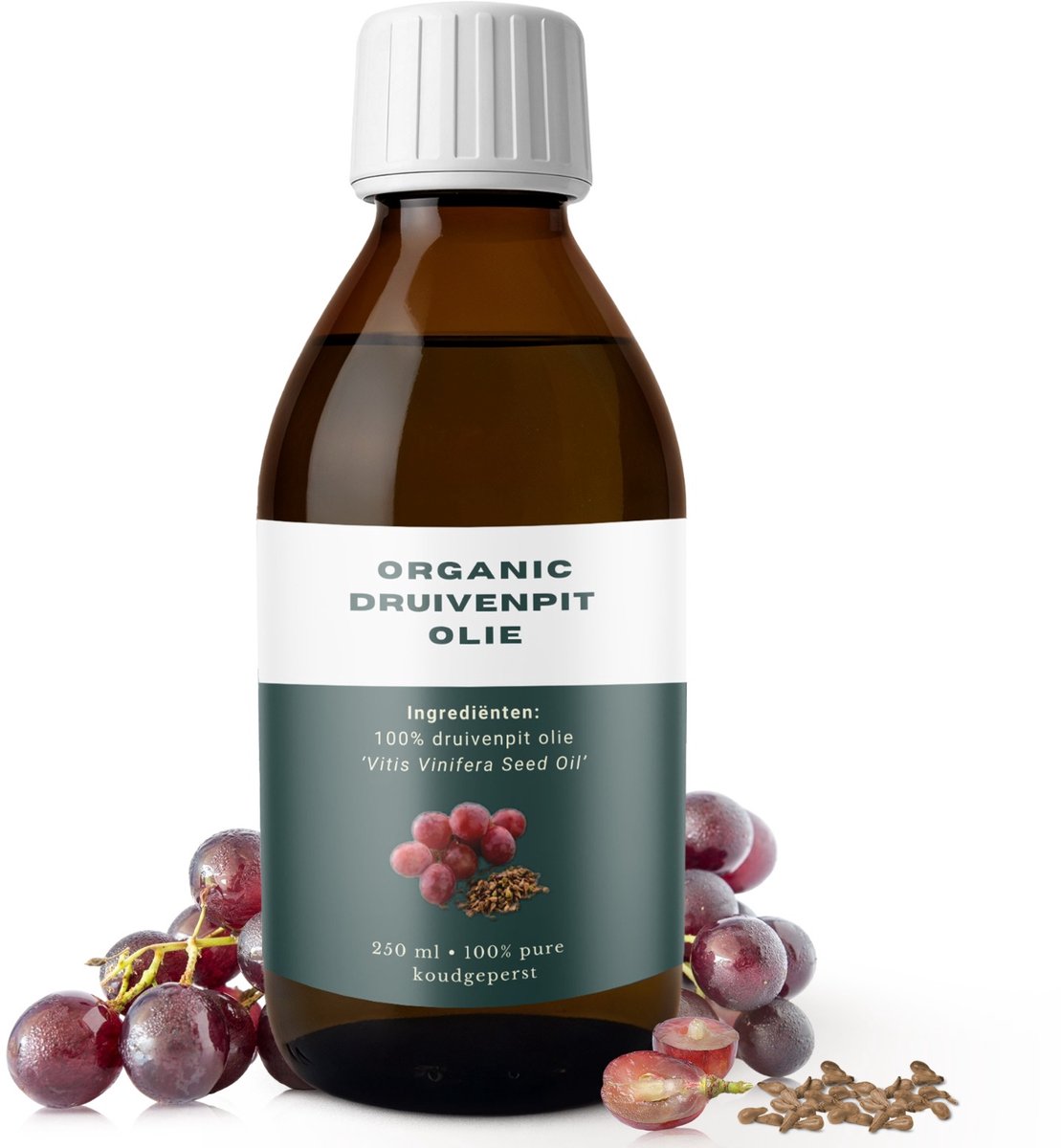 Relax Master® Druivenpitolie Biologisch – 250 ml – Natuurlijke Massageolie & Huidverzorging – 100% Koudgeperst & Vegan