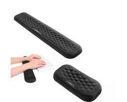 Sounix Ergonomische Polssteun Toetsenbord en Muis - Muismat - Pols Beschermer - Anti Slip - Ergonomisch Gel Ondersteuning - Zwart