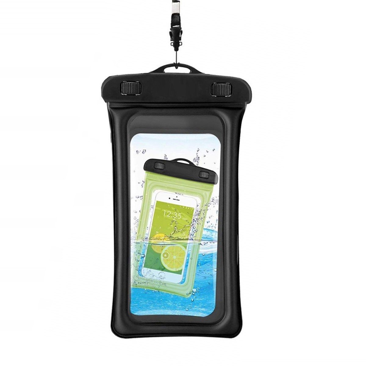 Drijvende waterdichte mobiele tas Universal Black