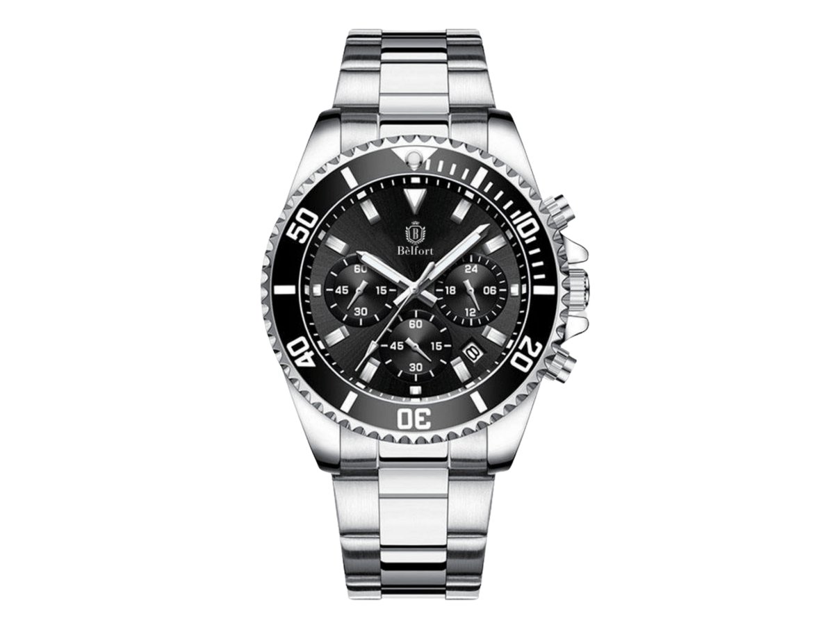 Bèlfort Regalis Horloge Heren Roestvrij Staal -Zilverkleurig - Premium Metalen RVS Horloge Band - 40mm - Water Resistance Watch