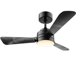 Livano Plafondventilator - Met Verlichting - Plafond Ventilator - Met Lamp - Plafonniere Met Ventilator - Met Licht - Zwart - 70cm