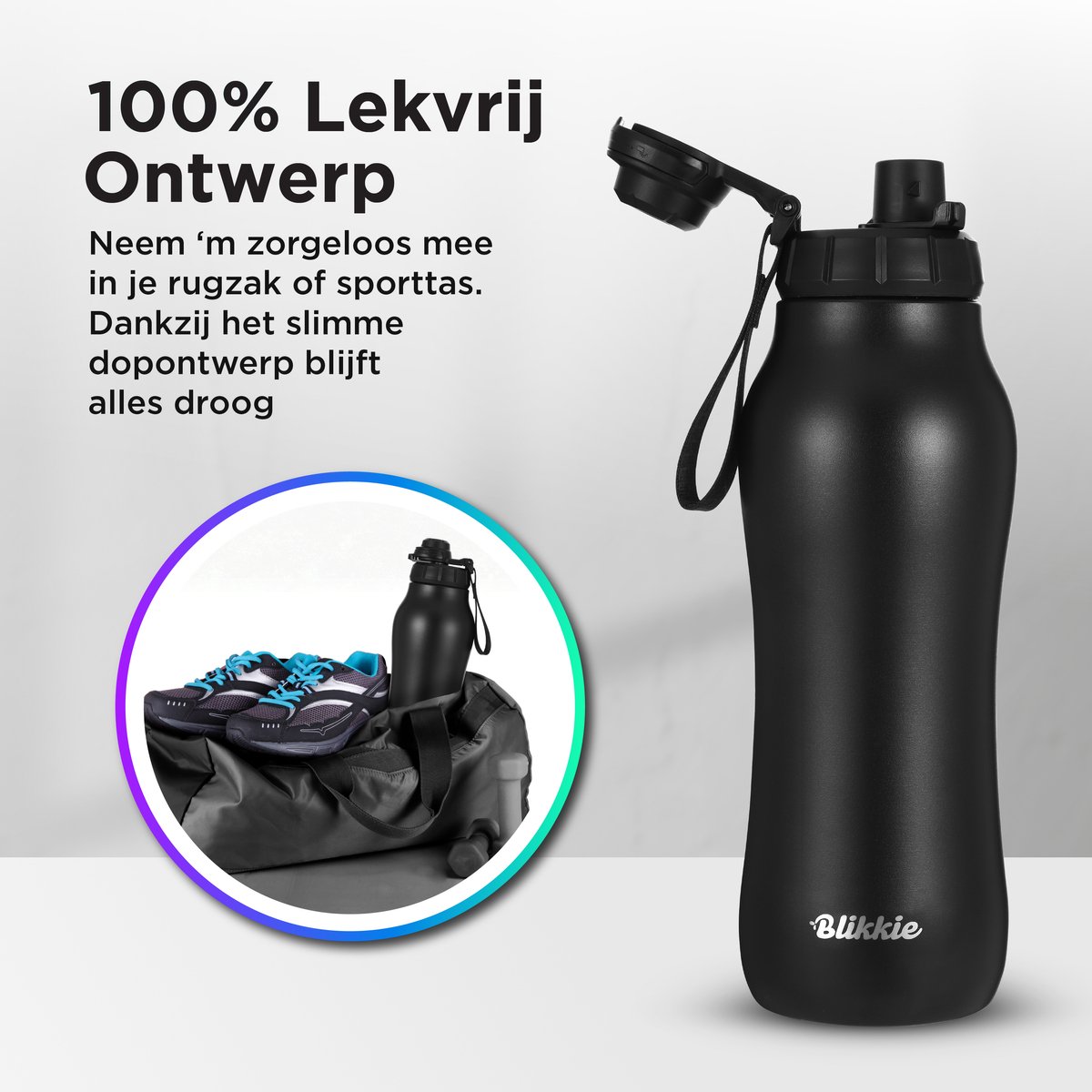 Blikkie Premium RVS 1L - driedubbel geïsoleerd, 3 doppen thumbnail 2