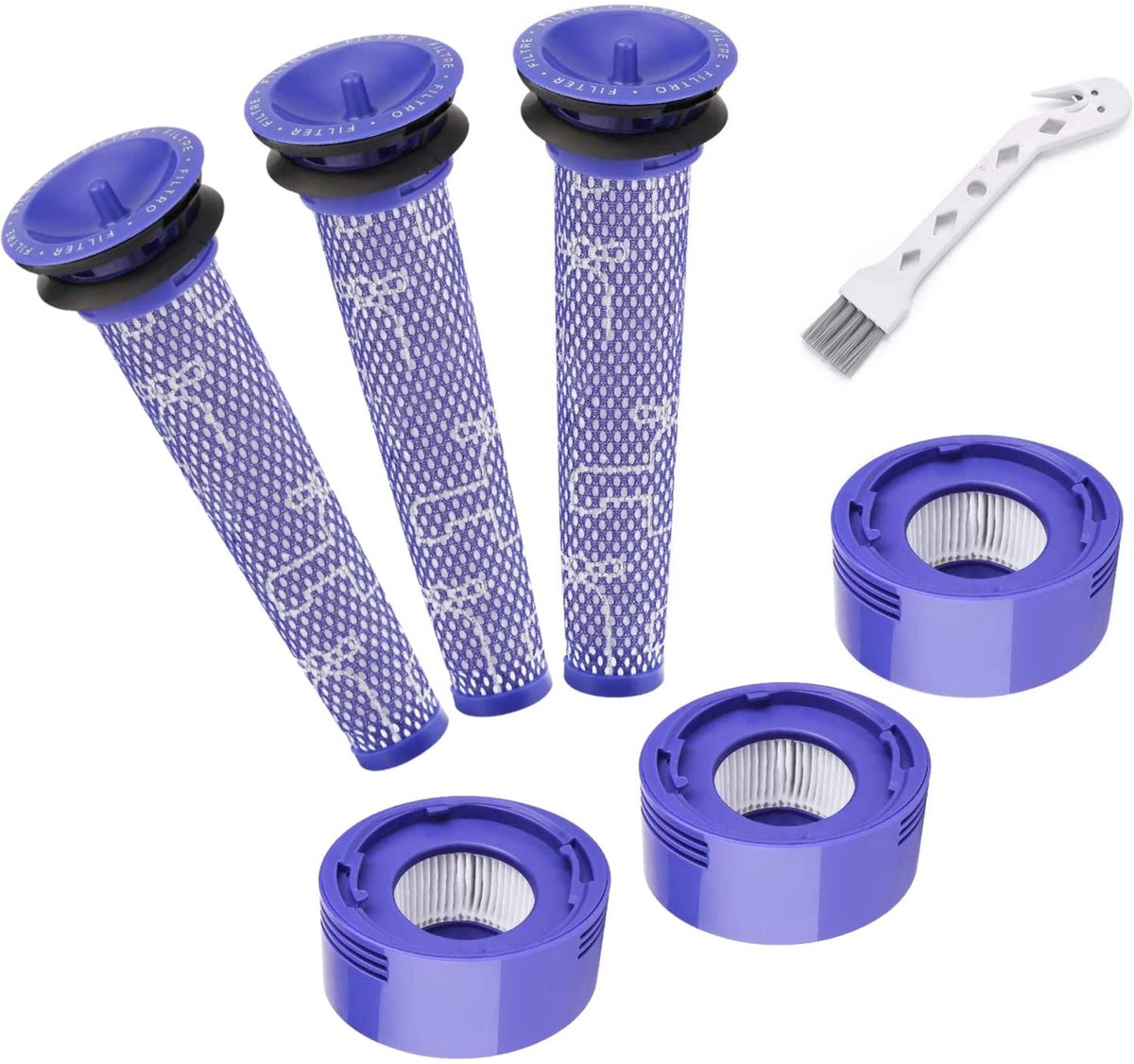 Dyson V7 en V8 Filters (3+3 Stuks, Plus.Parts® alternatief voor 965661-01 / 967478-01)