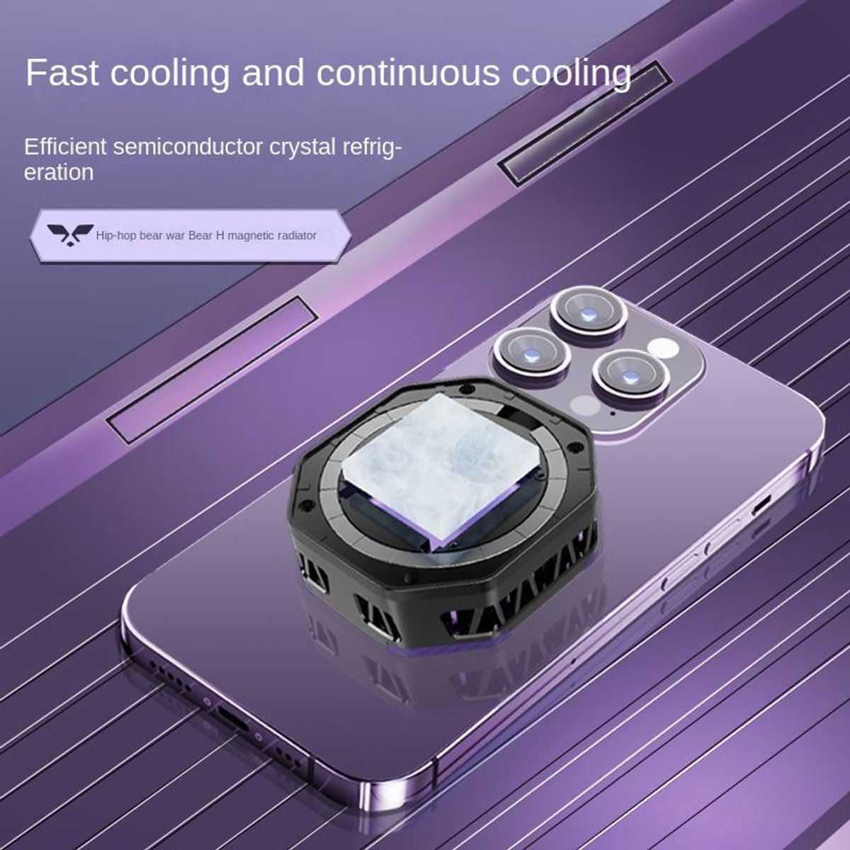 Mobiele Telefoonkoeler, Temperatuur Verstelbare USB-aangedreven Radiator voor Mobiele Telefoons Halfgeleider Aluminium voor Het Bekijken van video's (WHITE