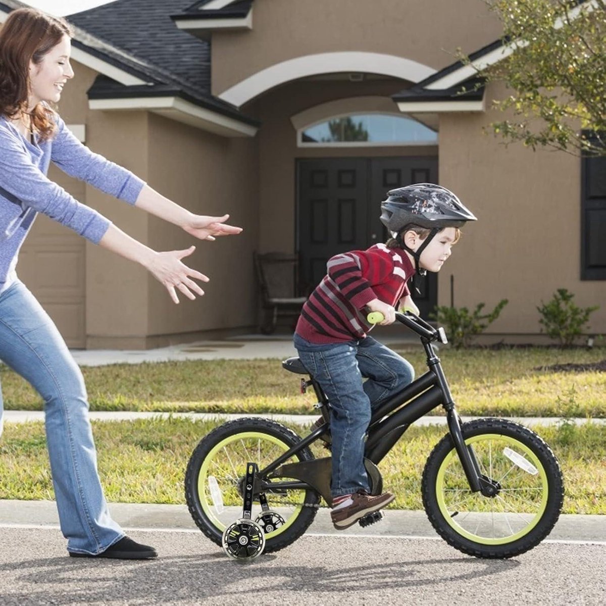 Stabilisatorwielen voor kinderfiets - Ondersteunende wielen - Universele fietsstabilisatoren - 12-20 inch