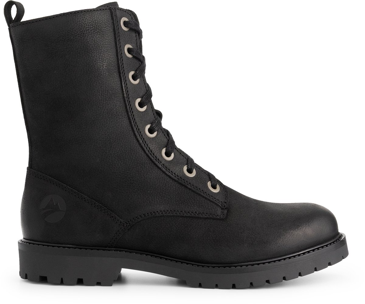 Travelin’ Bossvika Dames Veterboots met rits Nubuck Zwart