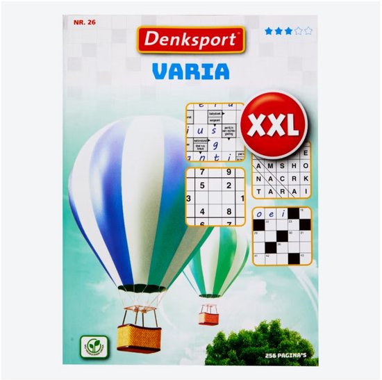 Denksport XXL Vakantieboek - Puzzelboek - Varia puzzels - En vele andere puzzels - Extra dik! Varia puzzelboek - Woordzoeker - Blokletter - Sudoku - Kruiswoord