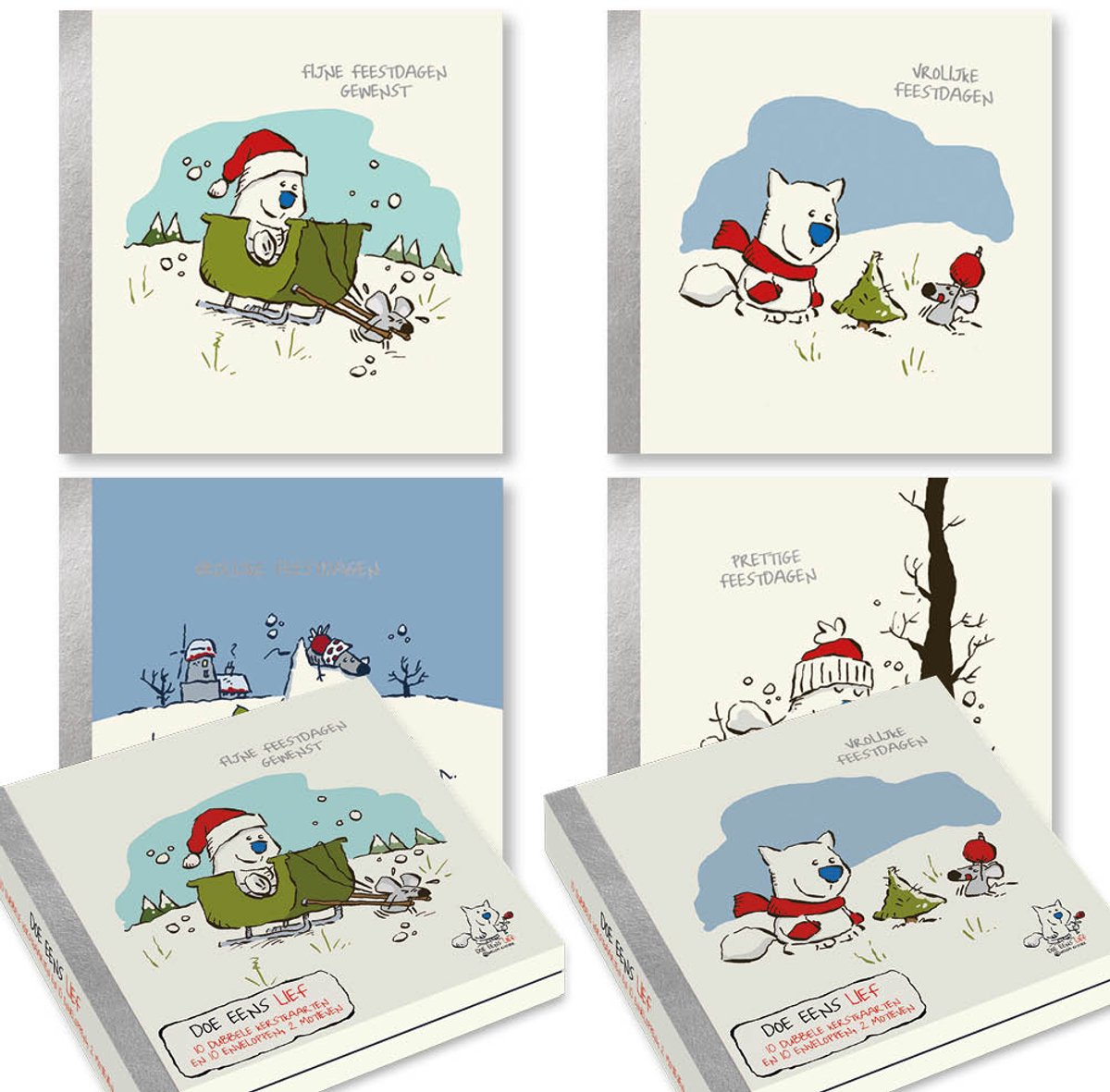 Willem Ritstier Doe eens lief kerstkaarten - set 2