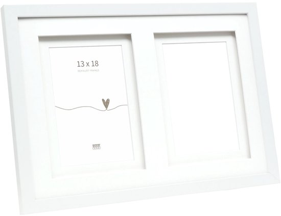 Lijsten België | Houten multi fotokader Anna voor 6 foto's met dubbele passe -partout 4x10x15 cm | bruin | normaal glas (2 mm