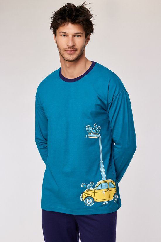 Pyjama Woody pour homme - colombe - vert-bleu - 252-10-PLU- S/795 - taille L