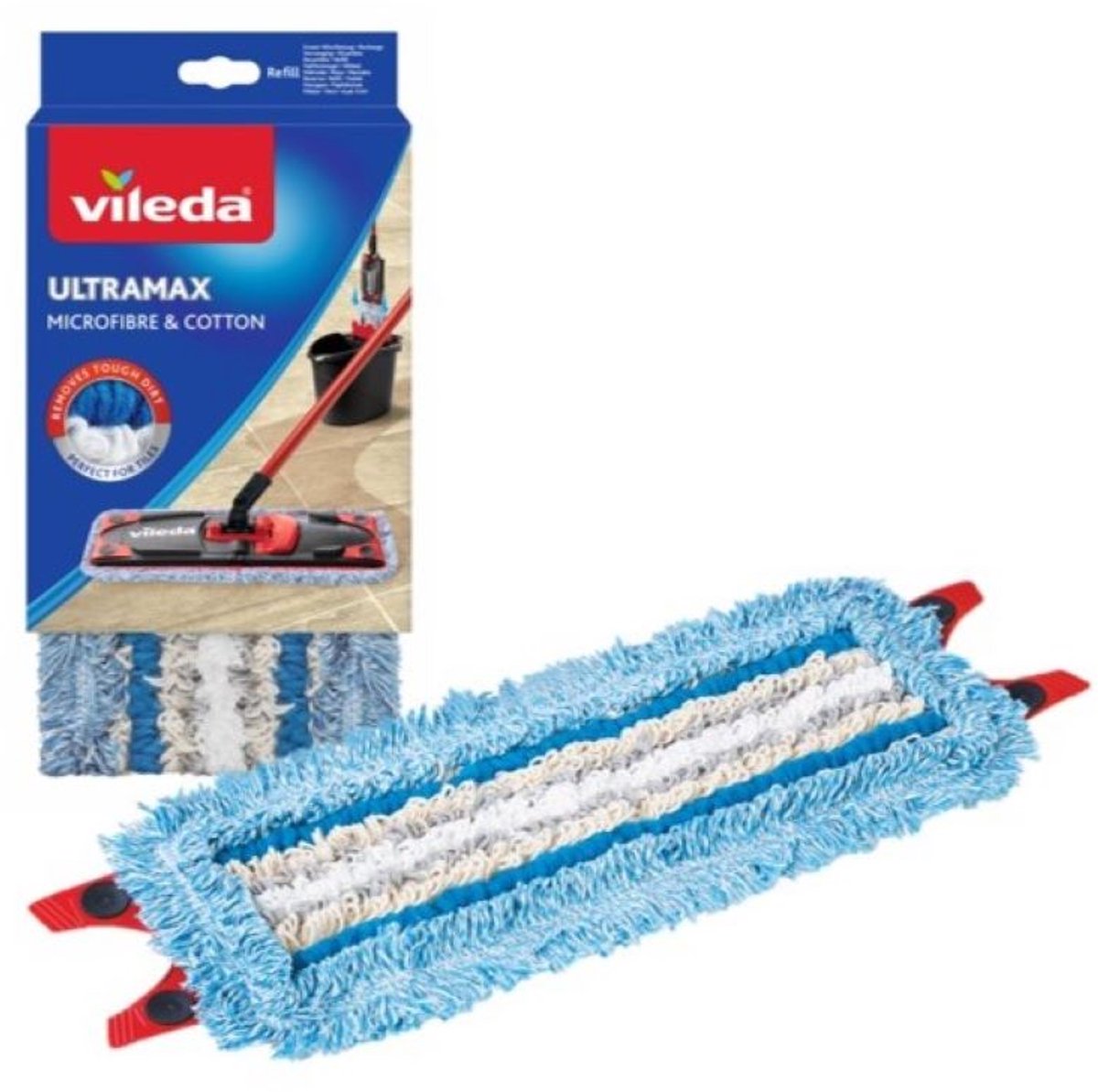 Goedkoopste Vileda UltraMax Micro&Cotton Vervanging - 1 per verpakking - Speciale tegelhoes