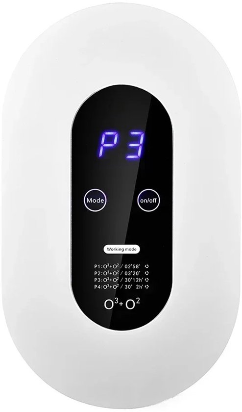 Luchtreiniger - Negatieve ionen luchtreiniger - Ozongenerator - Luchtreiniger met ionisator - Deodorizer - Luchtzuiveraar voor huisdieren - Ontgeurder voor wc en keuken - Formaldehyde verwijderaar - Ozon luchtverfrisser - Compacte luchtreiniger