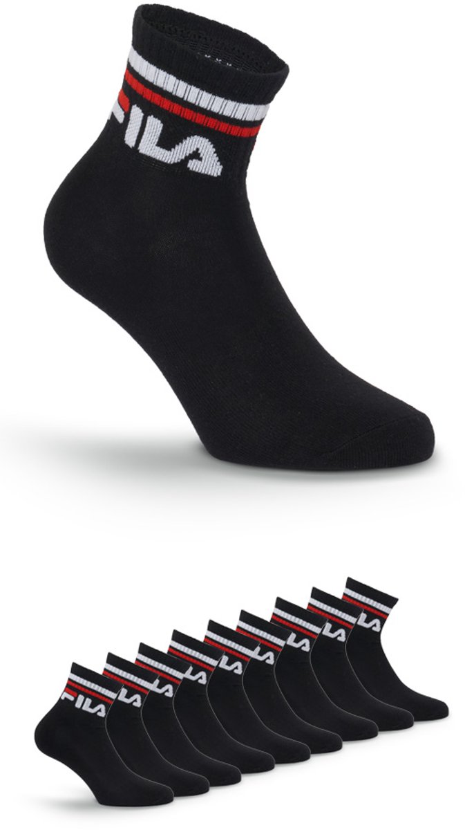FILA Logoband Enkelsokken – 9 Pack Zwart