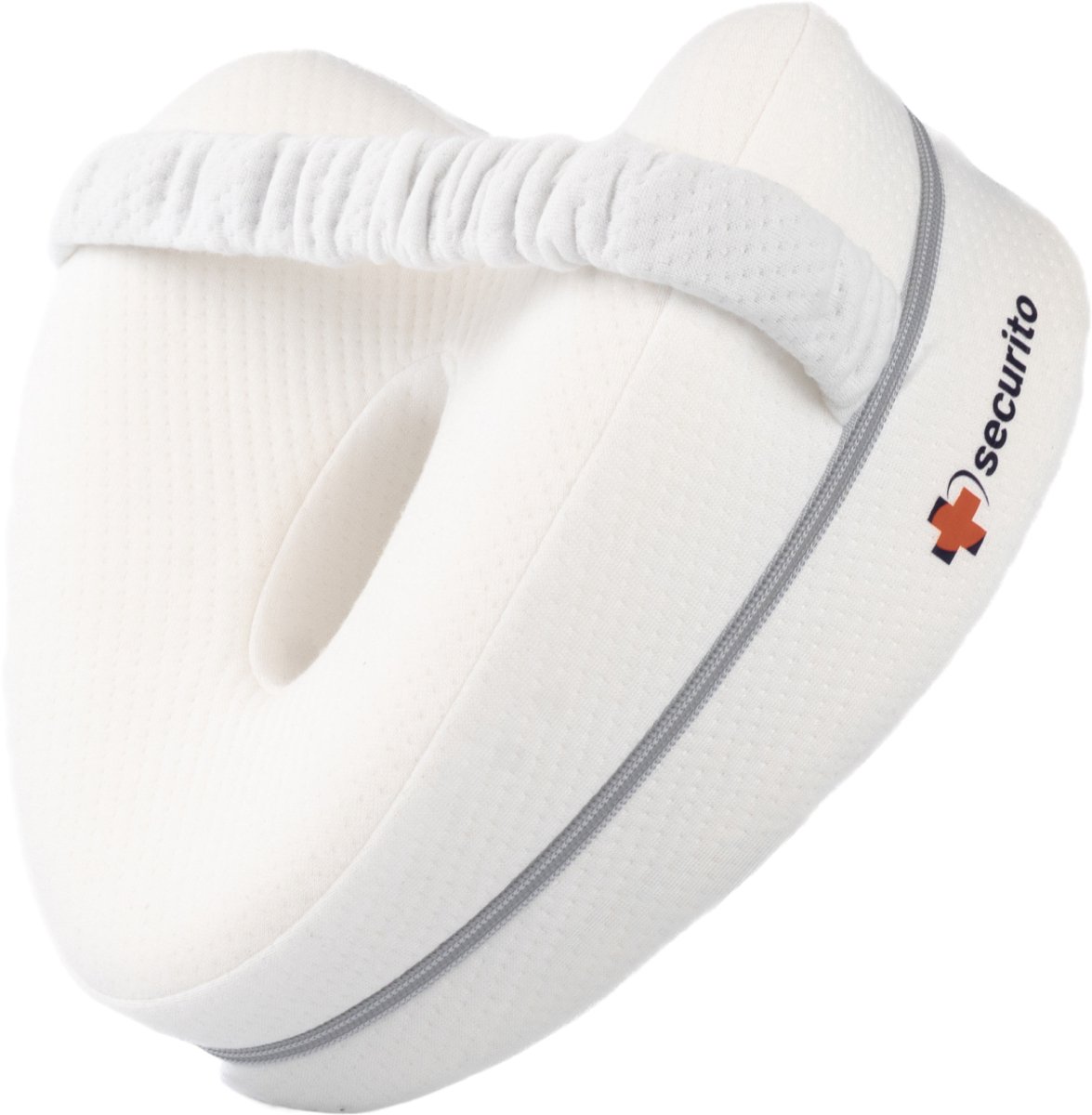 Securito Kniekussen voor Zijslapers – Orthopedisch Beenkussen – Verlicht Knie-, Heup- & Rugpijn – Memory Foam – Voor in Bed, Zwangerschap & Revalidatie – 25×20×15 cm