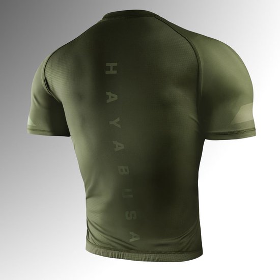 Rashguard manches courtes Hayabusa Core pour homme - Vert foncé - Taille L