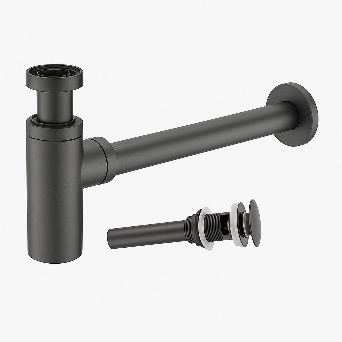 Profielenloods - Design sifon + afvoerplug pop up Gun metal