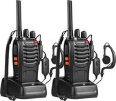 Talkie-walkie Baofeng 88E - Set de 2 talkies-walkies - PMR446 - 5 W - Portée jusqu'à 5 km - Avec écouteurs - Lampe torche LED - Rechargeable - Pour Plein air, le travail et la Sécurité