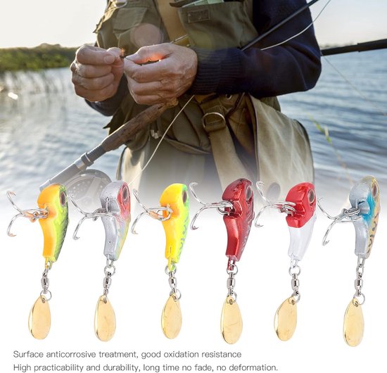 Allecto Premium - Metaal Mini Vib met lepel voor forel vissen - 9g zinkend lokmiddel voor basforel, snoekbaarzen, crappie - roterende staartvis tackle van Merkloos — afbeelding 4