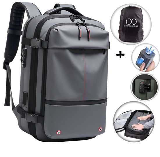 VENATIN Vacuüm Rugzak Reistas met Pomp Ryanair Cabine Tassen 40x30x20 Wizz Air Travel Rugzak Easyjet 45x36x20 Carry On Bagage met Vacuüm Compressie Systeem Laptop Rugzak, A2-roze (met Pomp), 47 x 33 x
