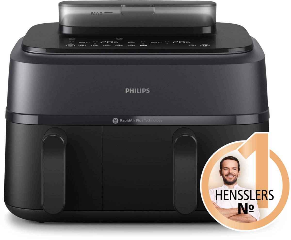 Afbeelding 2 van Philips 5000 series NA550/00 friteuse Dubbel 9 l Vrijstaand 2750 W Heteluchtfriteuse Zwart
