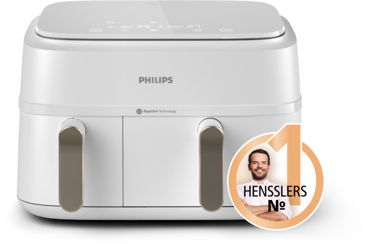 Philips 3000 series NA353/10 - Dual Basket Airfryer - 9L - 2750W - Zilver/Wit — afbeelding 6