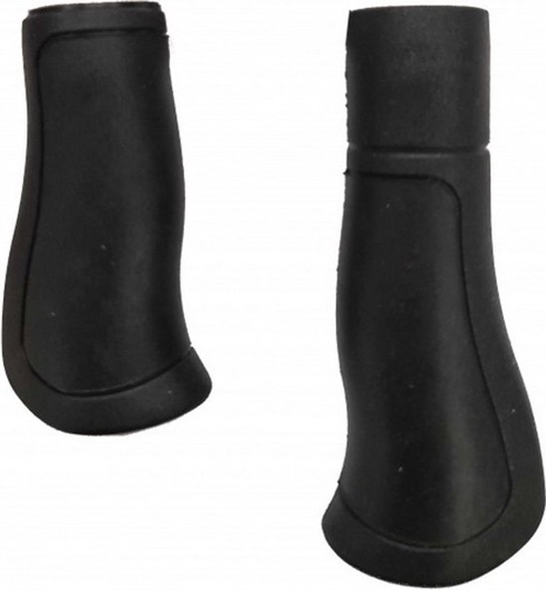 Rieba® Handvatten Fiets - 120 + 90 mm Lang / Kort - Handvat voor Fietsstuur - Handgrepen Ergonomisch - Binnendiameter 22 mm - 2 stuks - Rubber - Zwart