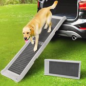 Hondenloopplank voor Auto & SUV - Stabiel - Antislip Rubber - 136kg draagvermogen - 174 cm Lang & 38 cm Breed - Opvouwbare Hondentrap Auto voor Grote Honden - Loopplank Hond - Lichtgrijs