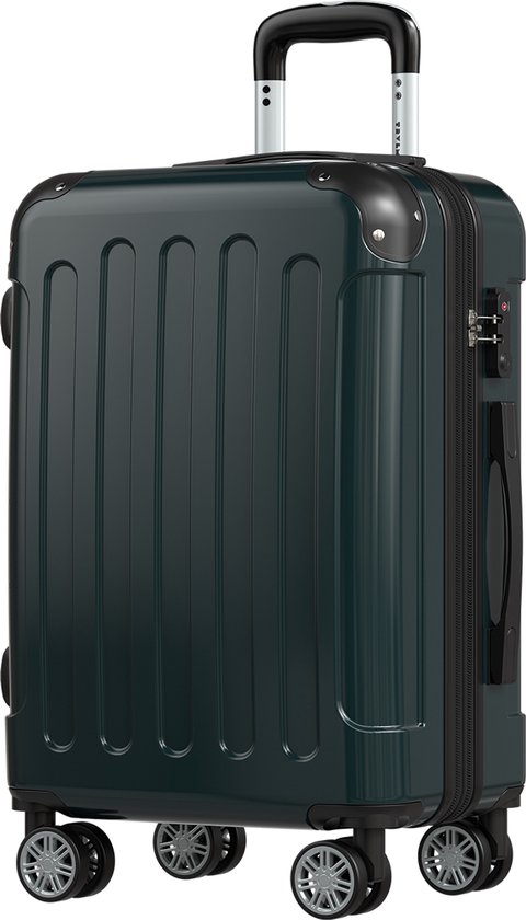 TRVLMORE Handbagage Koffer - 45L - TSA Cijferslot - Lichtgewicht - Uitbreidbaar - Trolley - 54x36x22cm - Donkergroen