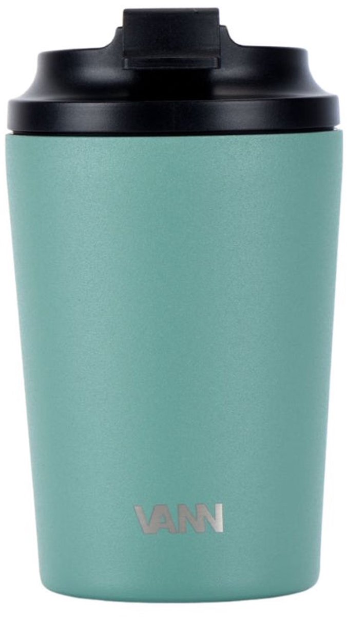 VANN® RVS Koffiebeker to go 350ml - Thermos travel mug - Koffiebeker isolerend met deksel voor onderweg en in de auto - Groen