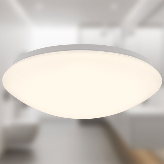 BRILONER ELARA - LED Badkamer Plafondlamp - badkamerverlichting - 12 W - 1.200 Lm - IP44 - warm wit licht - Ø30 cm - wit